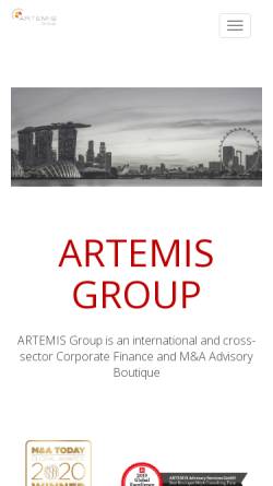 Vorschau der mobilen Webseite www.artemis-group.com, Artemis Advisory Services GmbH