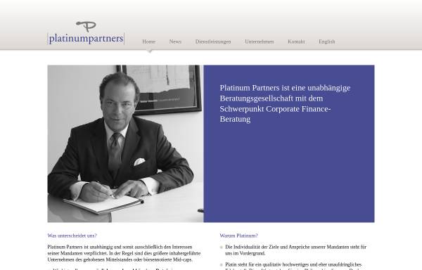 Vorschau von www.platinum-partners.de, Platinum Partners GmbH