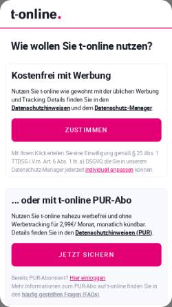 Vorschau der mobilen Webseite www.t-online-shop.de, Deutsche Telekom AG