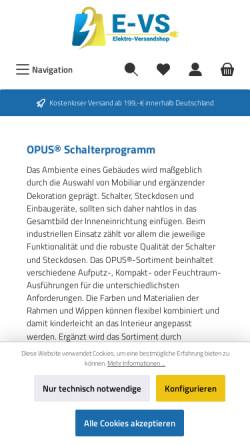 Vorschau der mobilen Webseite www.elektro-versandshop.de, Elektro & Maschinenservice Böttcher