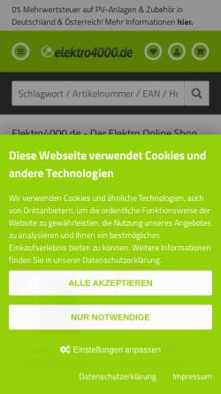 Vorschau der mobilen Webseite www.elektro4000.de, Elektro4000.de Hagen GbR