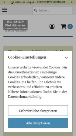 Vorschau der mobilen Webseite www.online-rc-shop.de, Rehländer Communications