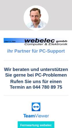 Vorschau der mobilen Webseite www.webelec.ch, Webelec GmbH