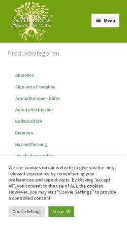 Vorschau der mobilen Webseite www.schickers.at, Schicker's Qualitätsprodukte