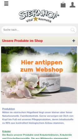 Vorschau der mobilen Webseite www.sternhof.at, Sternhof Kosmetik