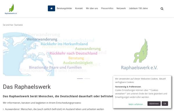 Vorschau von www.raphaels-werk.de, Raphaels-Werk, Dienst am Menschen unterwegs e.V.