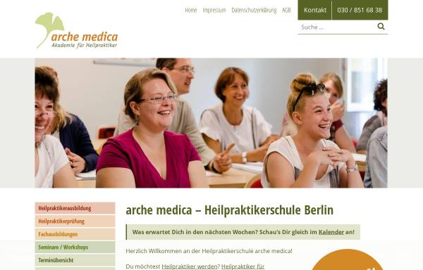 Vorschau von www.archemedica.de, Arche medica, Akademie für Heilpraktiker GbR