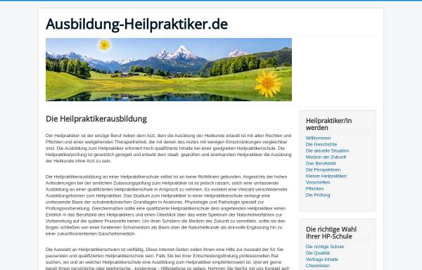 Vorschau von www.ausbildung-heilpraktiker.de, Ausbildung zum Heilpraktiker