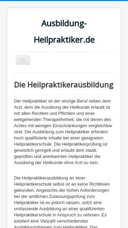 Vorschau der mobilen Webseite www.ausbildung-heilpraktiker.de, Ausbildung zum Heilpraktiker