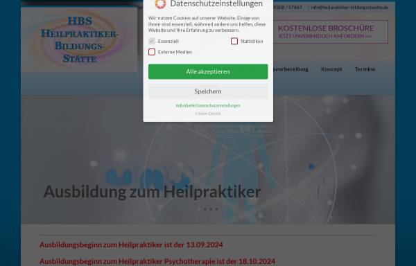 Vorschau von www.heilpraktiker-bildungsstaette.de, HBS Heilpraktiker-Bildungsstätte