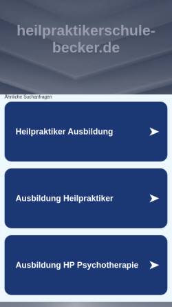 Vorschau der mobilen Webseite www.heilpraktikerschule-becker.de, Heilpraktikerausbildung Roswitha Becker