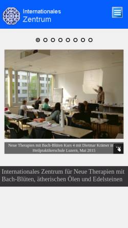 Vorschau der mobilen Webseite www.bach-blueten-ausbildung.de, Internationales Zentrum für Neue Therapien