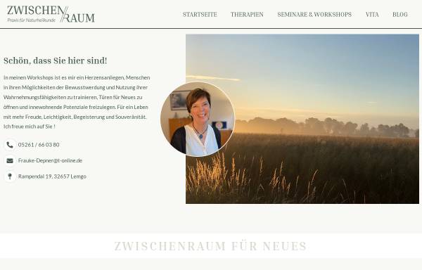 Vorschau von www.zwischen-raum.net, Kathrin Manthey und Frauke Depner
