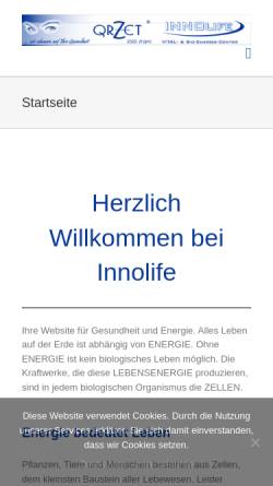 Vorschau der mobilen Webseite www.innolife.de, Innolife - Energie-und Beratungszentrum
