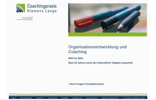 Vorschau von www.coaching-praxis-berlin.de, Klemens Lange Organisationsberater