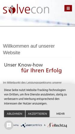 Vorschau der mobilen Webseite www.solvecon.de, solvecon gmbh