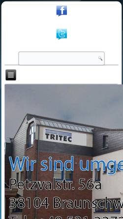 Vorschau der mobilen Webseite www.tritec-service.de, Tritec GmbH