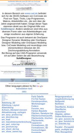 Vorschau der mobilen Webseite osd.cad.de, Hilfeseite zum OneSpace Designer