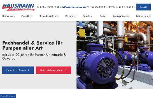 Vorschau von www.hausmann-pumpen.de, Elektro-Pumpen-Service Lars Hausmann
