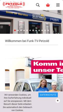 Vorschau der mobilen Webseite funktvpetzold.de, Funk TV Video Petzold