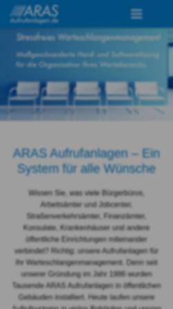 Vorschau der mobilen Webseite aras.info, Hahn GmbH