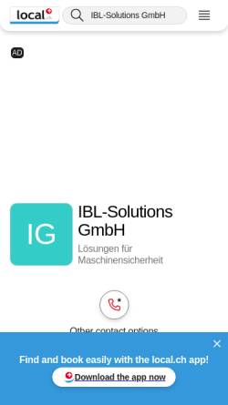 Vorschau der mobilen Webseite yellow.local.ch, IBL-Solutions GmbH