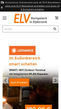 Vorschau der mobilen Webseite www.elv.de, ELV Elektronik AG