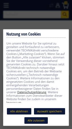 Vorschau der mobilen Webseite www.technikdirekt.de, Technikdirekt.de-Duttenhofer GmbH & Co. KG
