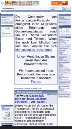 Vorschau der mobilen Webseite feinschmeckerforen.de, FeinschmeckerForen.de
