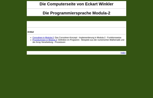 Eckart Winkler: Die Programmiersprache Modula-2