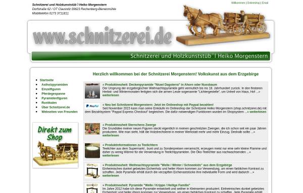 Vorschau von www.schnitzerei.de, Holzschnitzerei Morgenstern