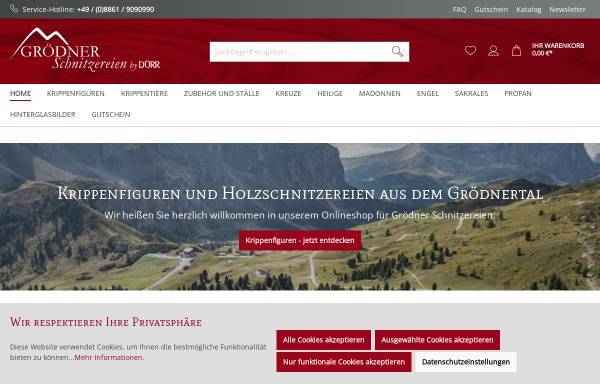 Vorschau von www.groedner-schnitzereien.de, Dürr OHG Alexander Dürr und Andrea Dollinger