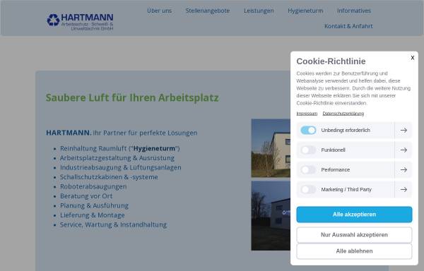 Vorschau von hartmann-tech.de, Hartmann Arbeitsschutz, Schweiß- & Umwelttechnik GmbH