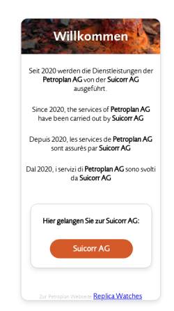 Vorschau der mobilen Webseite www.petroplan.ch, Petroplan AG
