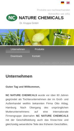 Vorschau der mobilen Webseite www.nc-naturechemicals.de, Dr. Kruppa GmbH