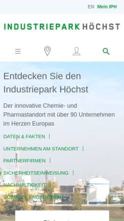 Vorschau der mobilen Webseite www.industriepark-hoechst.com, Industriepark Höchst