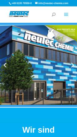 Vorschau der mobilen Webseite www.neutec-chemie.com, Neutec Chemie-Vertriebs GmbH