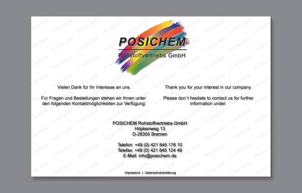 Vorschau von www.posichem.de, Posichem - Rohstoffvertriebs GmbH