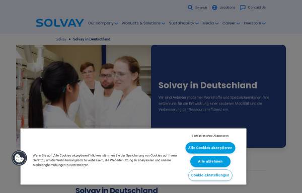 Vorschau von www.solvay.de, Solvay Deutschland