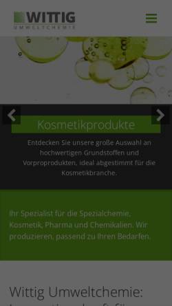 Vorschau der mobilen Webseite www.wittig-umweltchemie.de, Wittig Umweltchemie GmbH