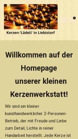 Vorschau der mobilen Webseite www.kerzen-laedeli.ch, Cordaster Kerzen-Lädeli