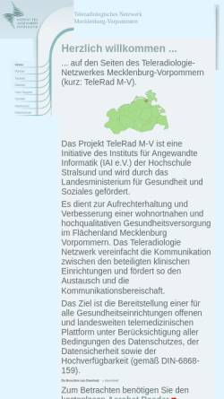Vorschau der mobilen Webseite www.telerad-mv.de, Teleradiologisches Netzwerk Mecklenburg-Vorpommern