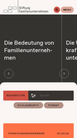 Vorschau der mobilen Webseite www.familienunternehmen.de, Stiftung Familienunternehmen