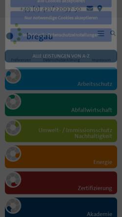 Vorschau der mobilen Webseite www.bregau.de, Bregau zert GmbH