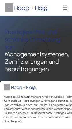 Vorschau der mobilen Webseite www.hopp-flaig.de, Ingenieurbüro Hopp + Flaig