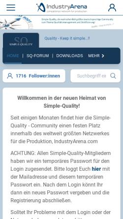Vorschau der mobilen Webseite simple-quality.de, Management Consultation Boris Grewendick