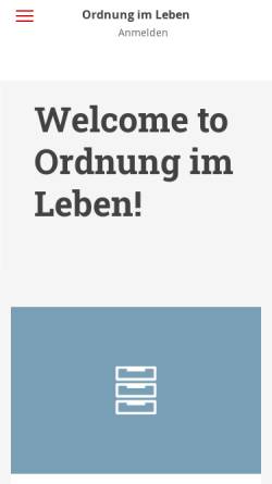 Vorschau der mobilen Webseite www.ordnung-im-leben.de, Ordnung im Leben