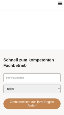 Vorschau der mobilen Webseite www.zimmermeister-suche.de, Zimmermeister-Suche.de