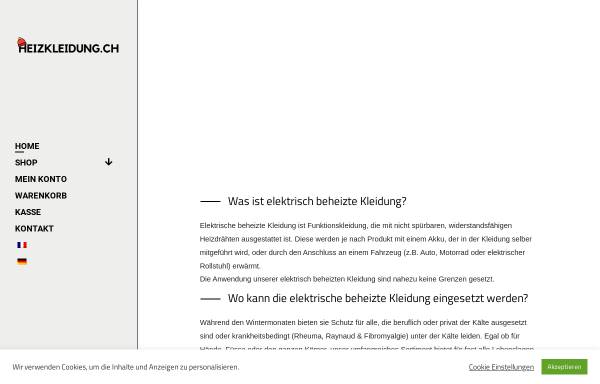 Vorschau von www.heizkleidung.ch, Dast Media Kieliger