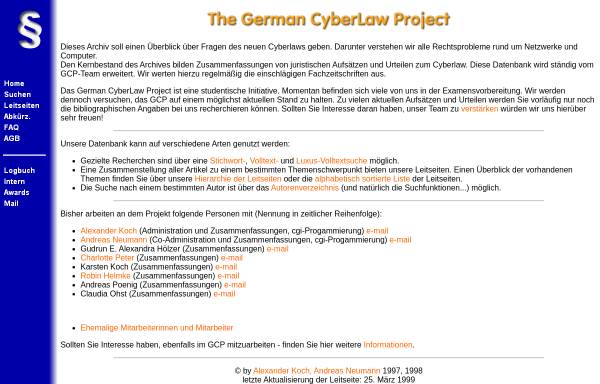 Vorschau von www.cyberlawproject.de, German Cyberlaw Project